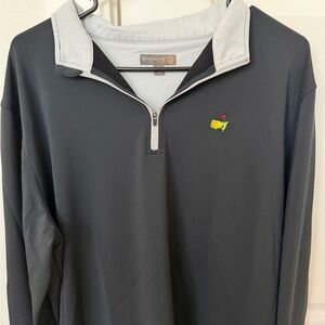 Peter Millar Masters Charcoal and Light Gray Quarter-Zip Pullover